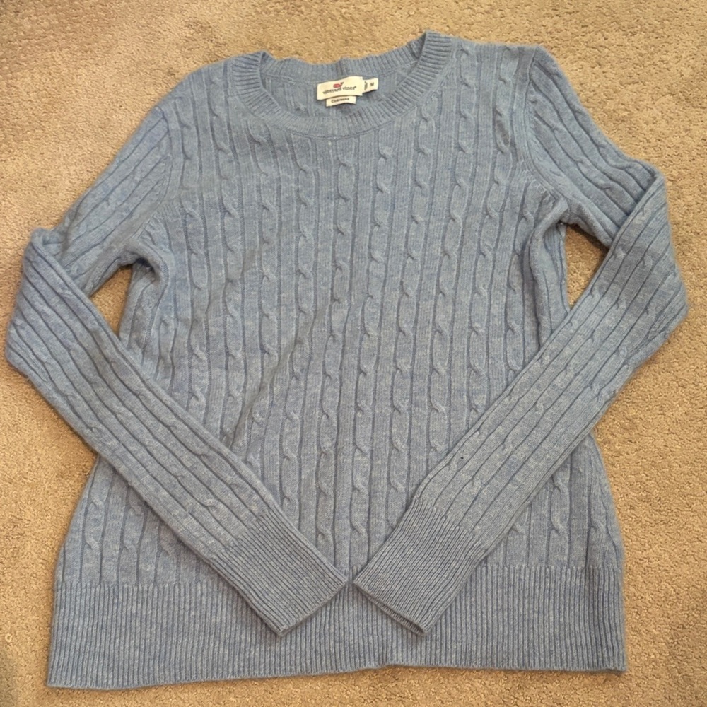 Vineyard Vines Light Blue Cable Knit Sweater